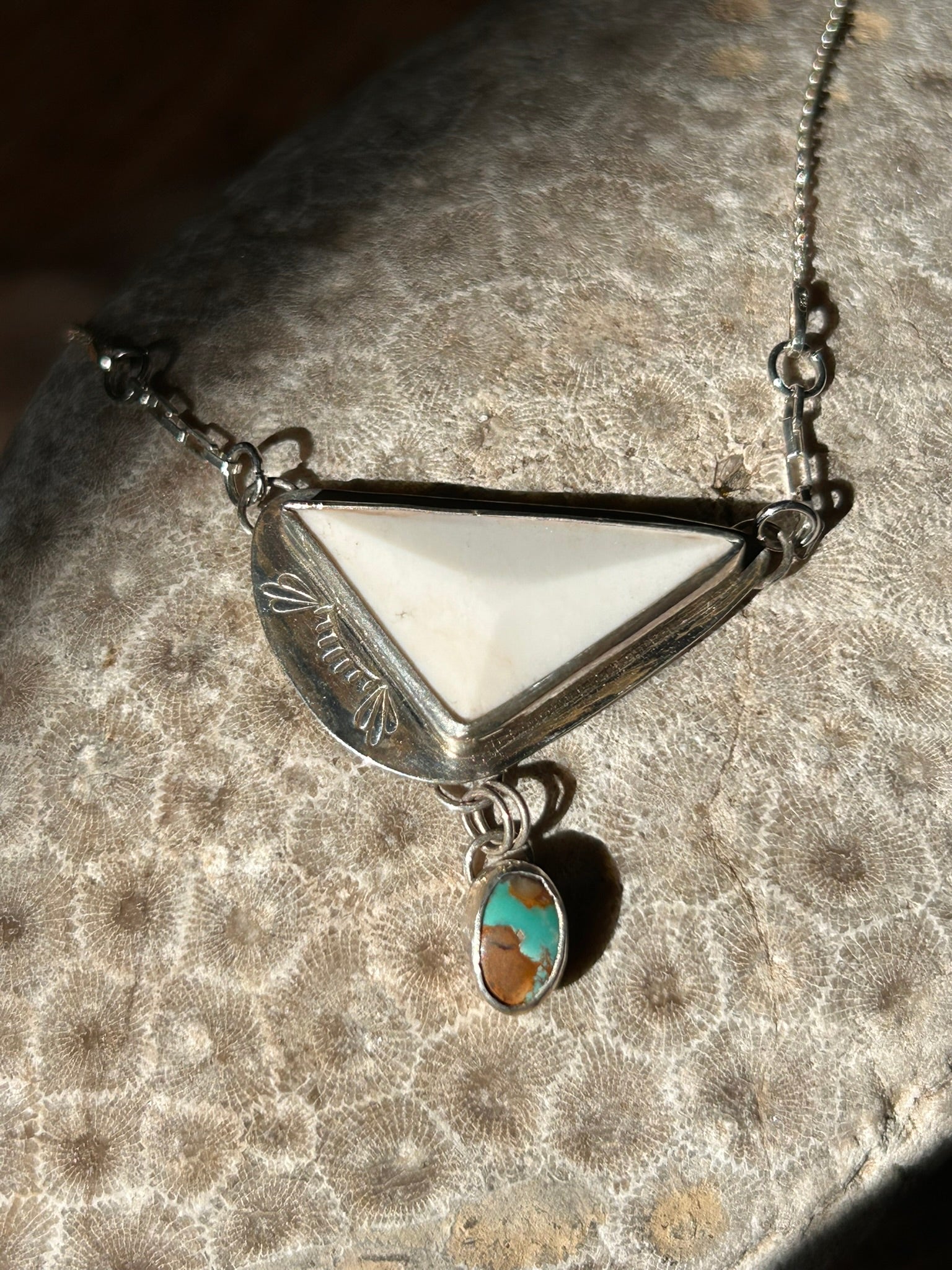 Stone Choker 14" Necklace (White Buffalo & Royston)