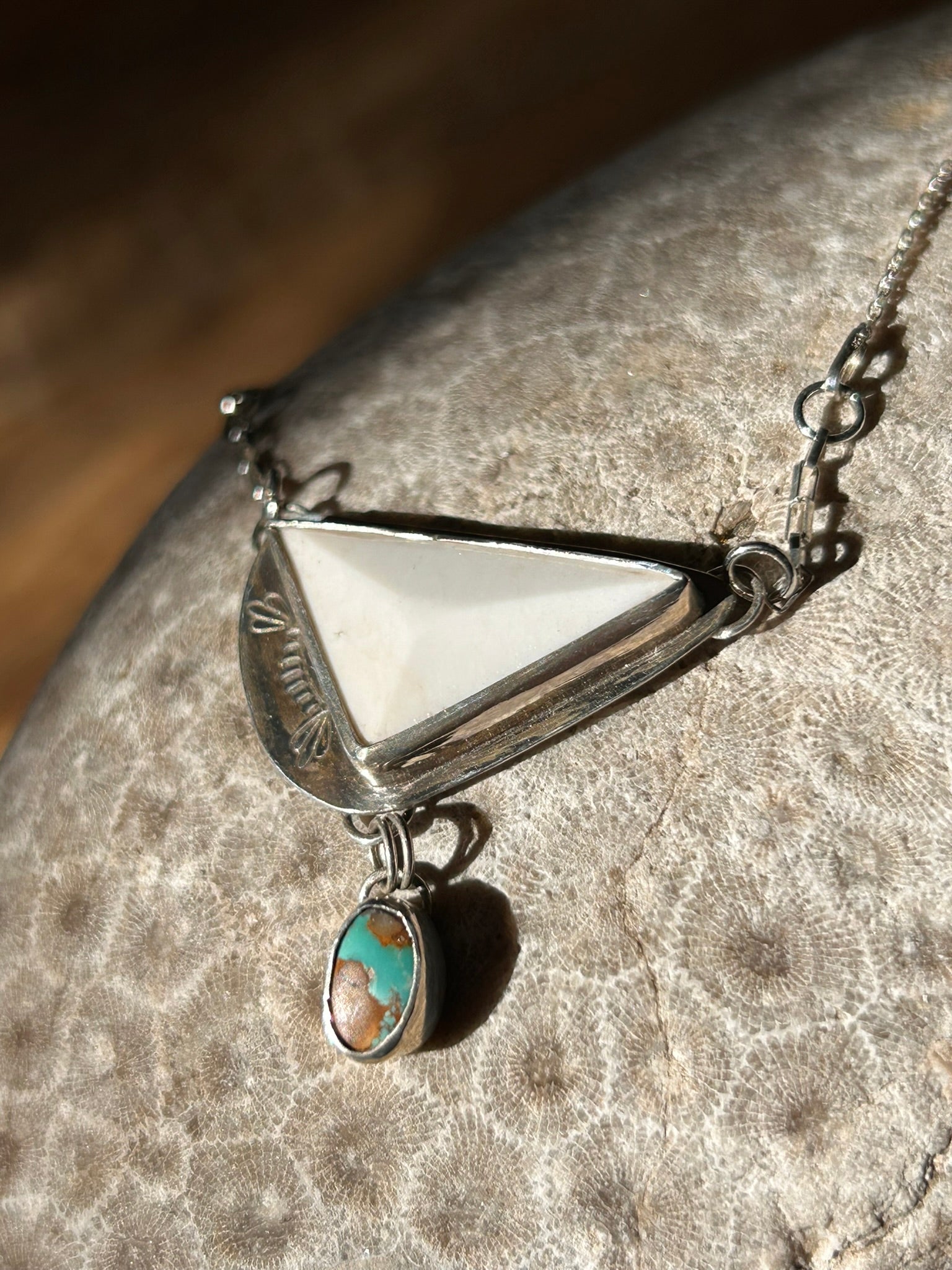 Stone Choker 14" Necklace (White Buffalo & Royston)