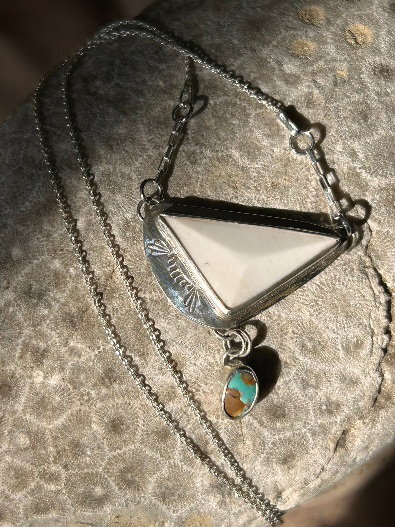 Stone Choker 14" Necklace (White Buffalo & Royston)