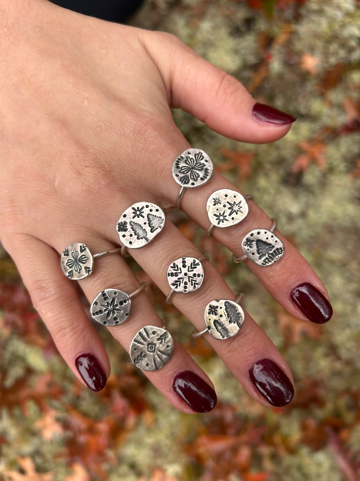 Recycled Sterling Silver Stamped Rings
