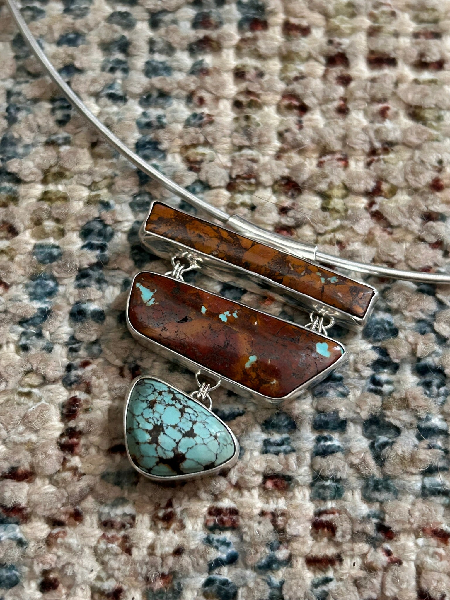 Tiered Pendant & Wire Choker (Royston Turquoise)