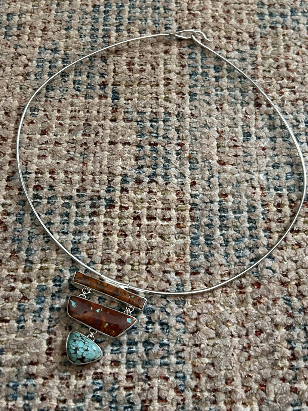 Tiered Pendant & Wire Choker (Royston Turquoise)