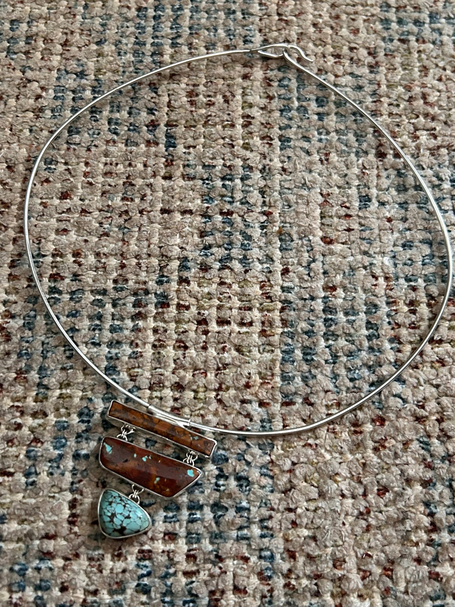 Tiered Pendant & Wire Choker (Royston Turquoise)