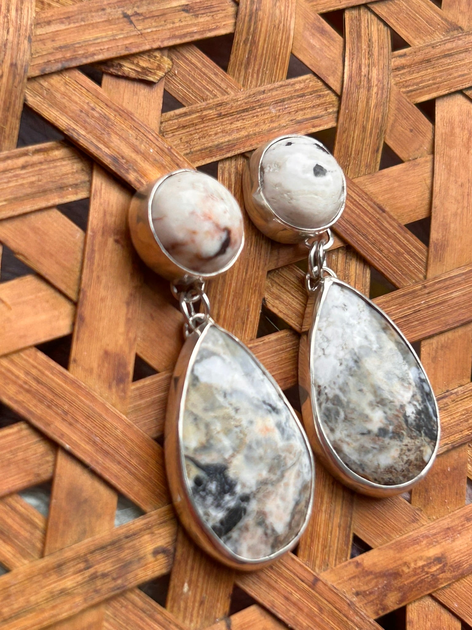 Stone Stud Drops (White Buffalo)