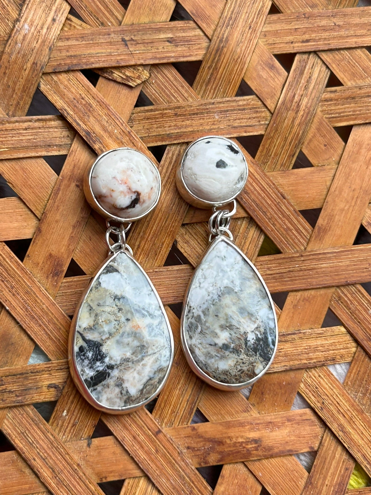 Stone Stud Drops (White Buffalo)