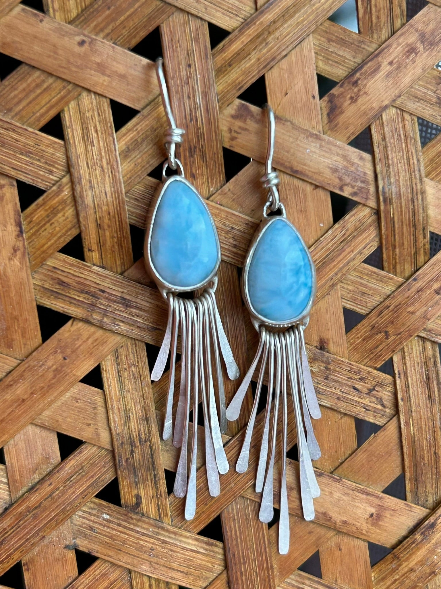 Stone & Fringe Dangles (Larimar)