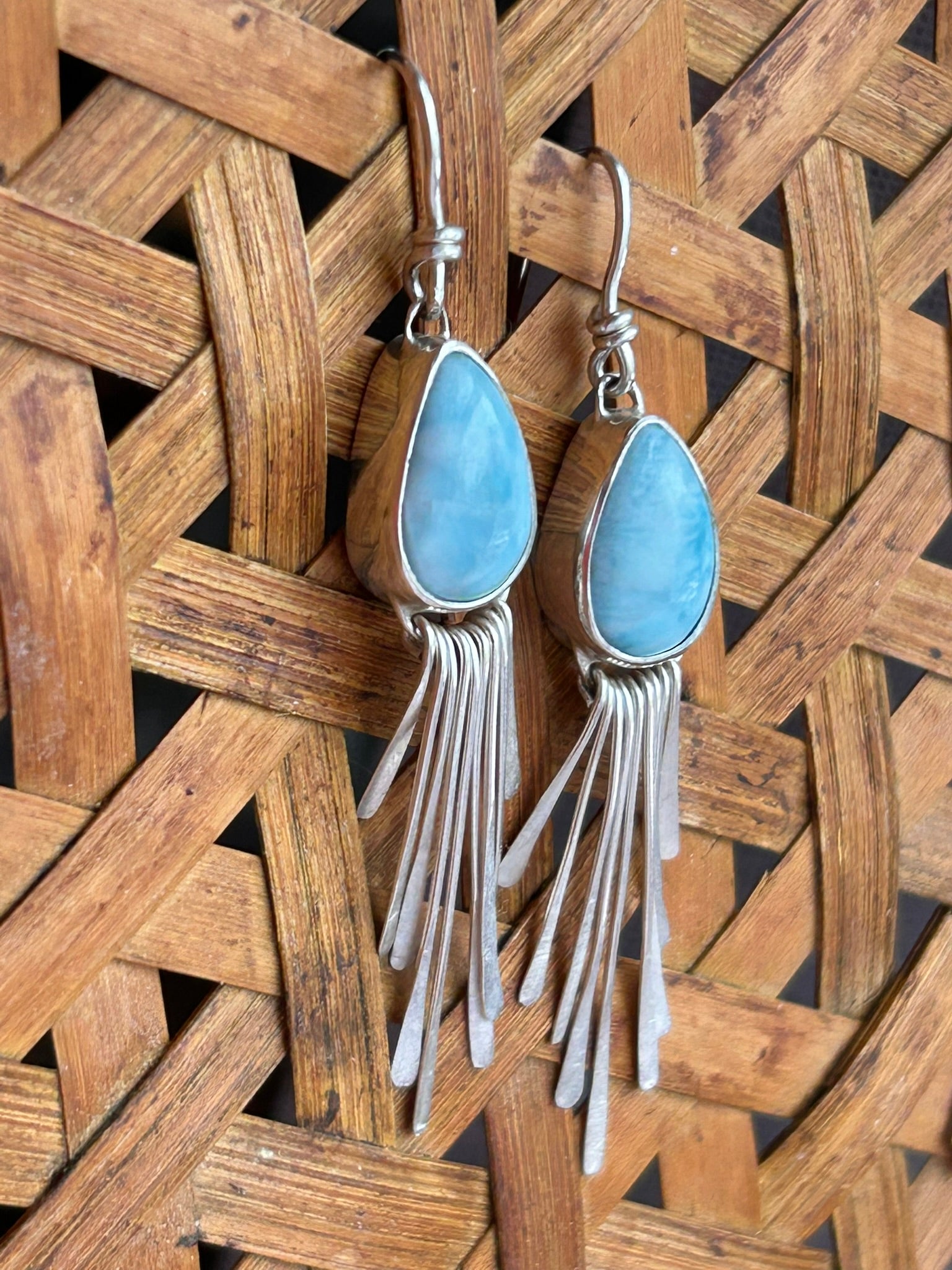 Stone & Fringe Dangles (Larimar)