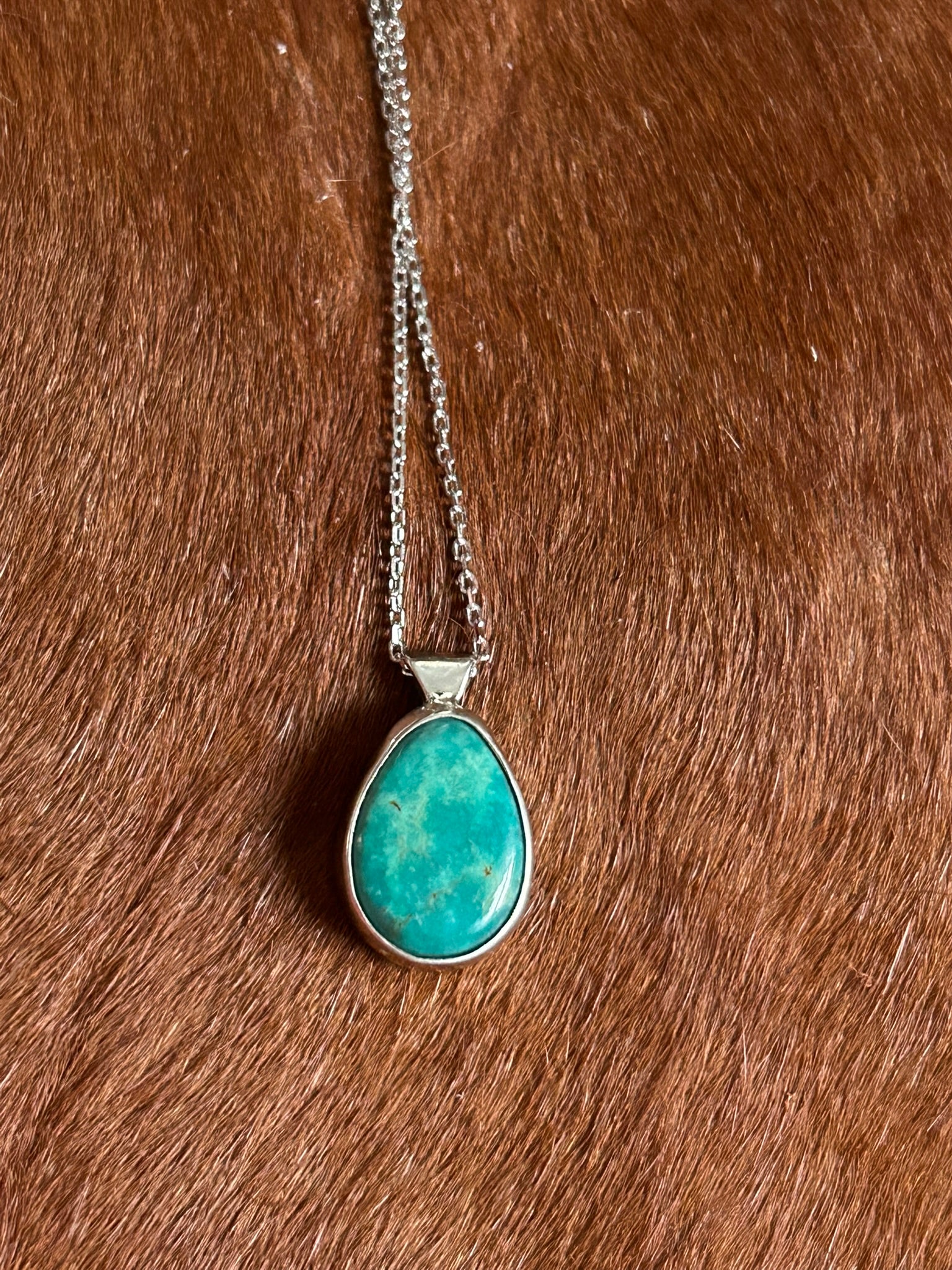 Stone Pendant & 18" Necklace ((Sierra Bella Turquoise)