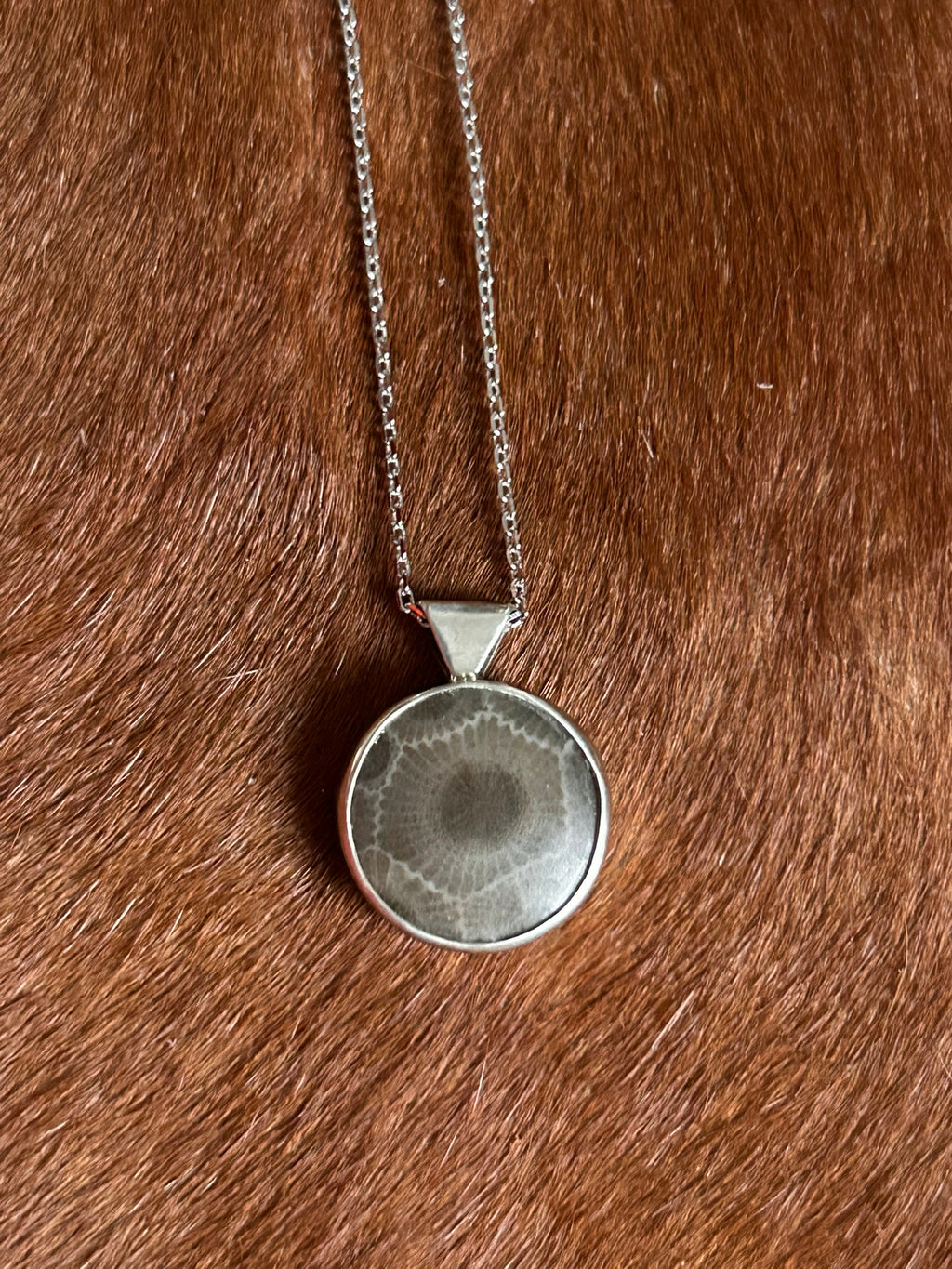 Stone Pendant & 18" Necklace (Petoskey Stone)