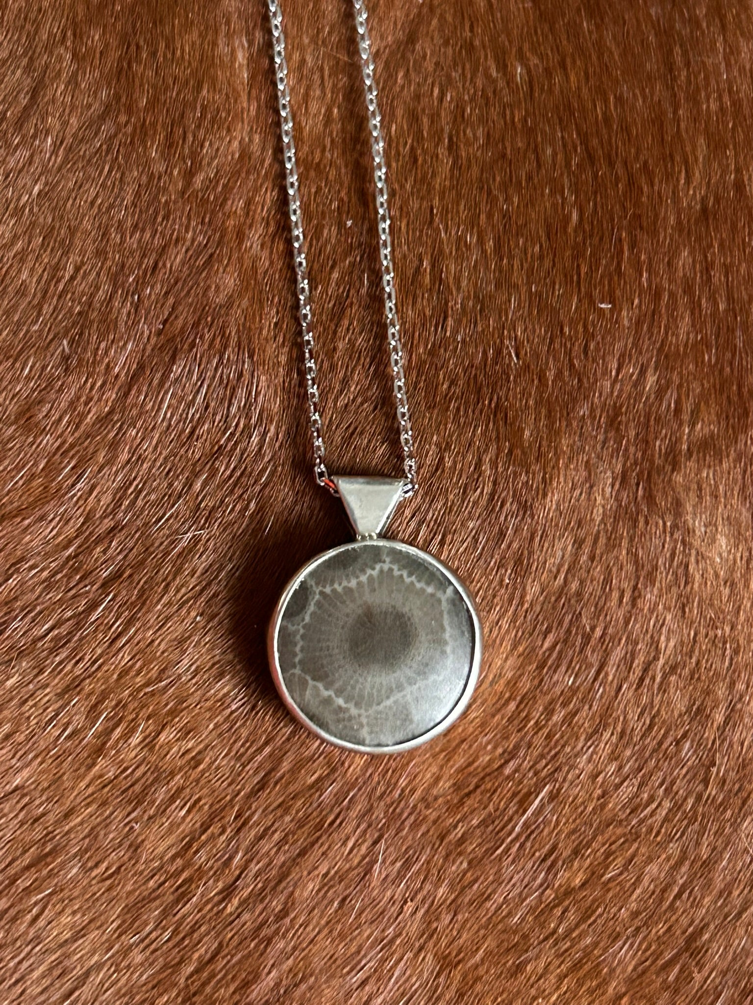 Stone Pendant & 18" Necklace (Petoskey Stone)