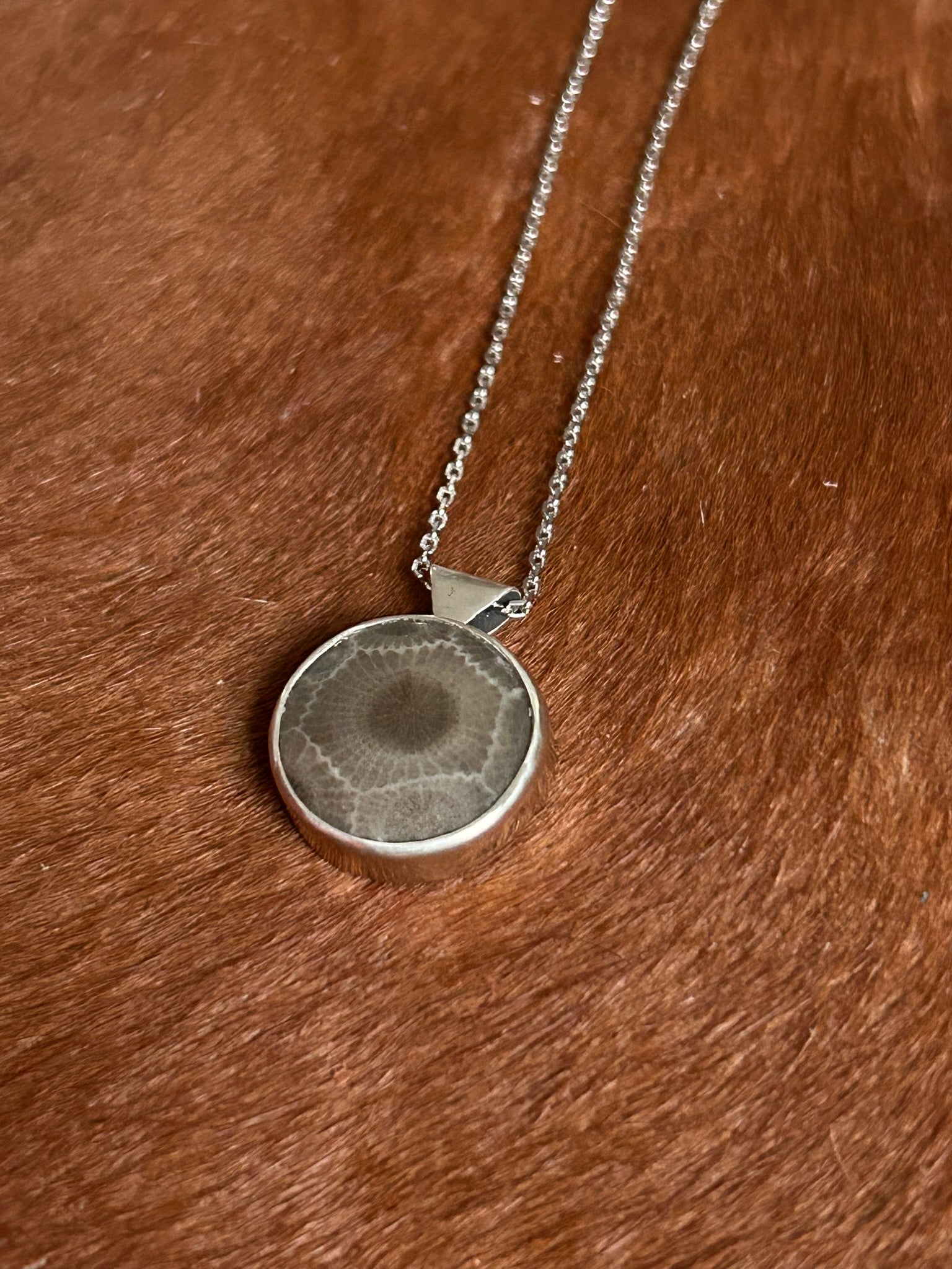 Stone Pendant & 18" Necklace (Petoskey Stone)