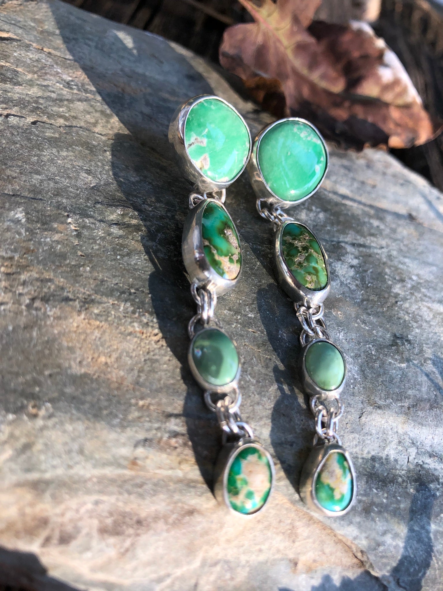 Cascading Earrings (Variscite and Sonoran Gold Turquoise)