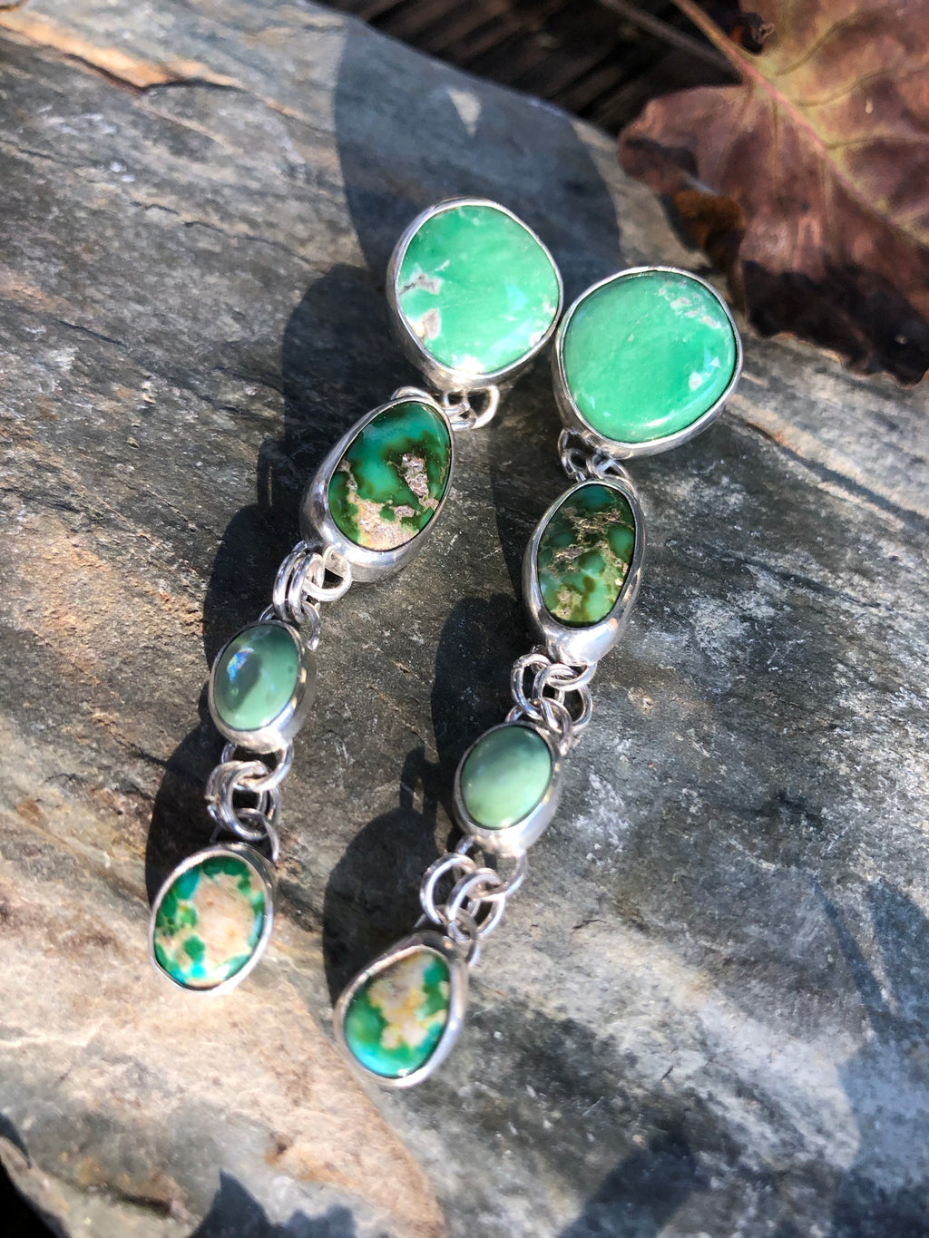 Cascading Earrings (Variscite and Sonoran Gold Turquoise)