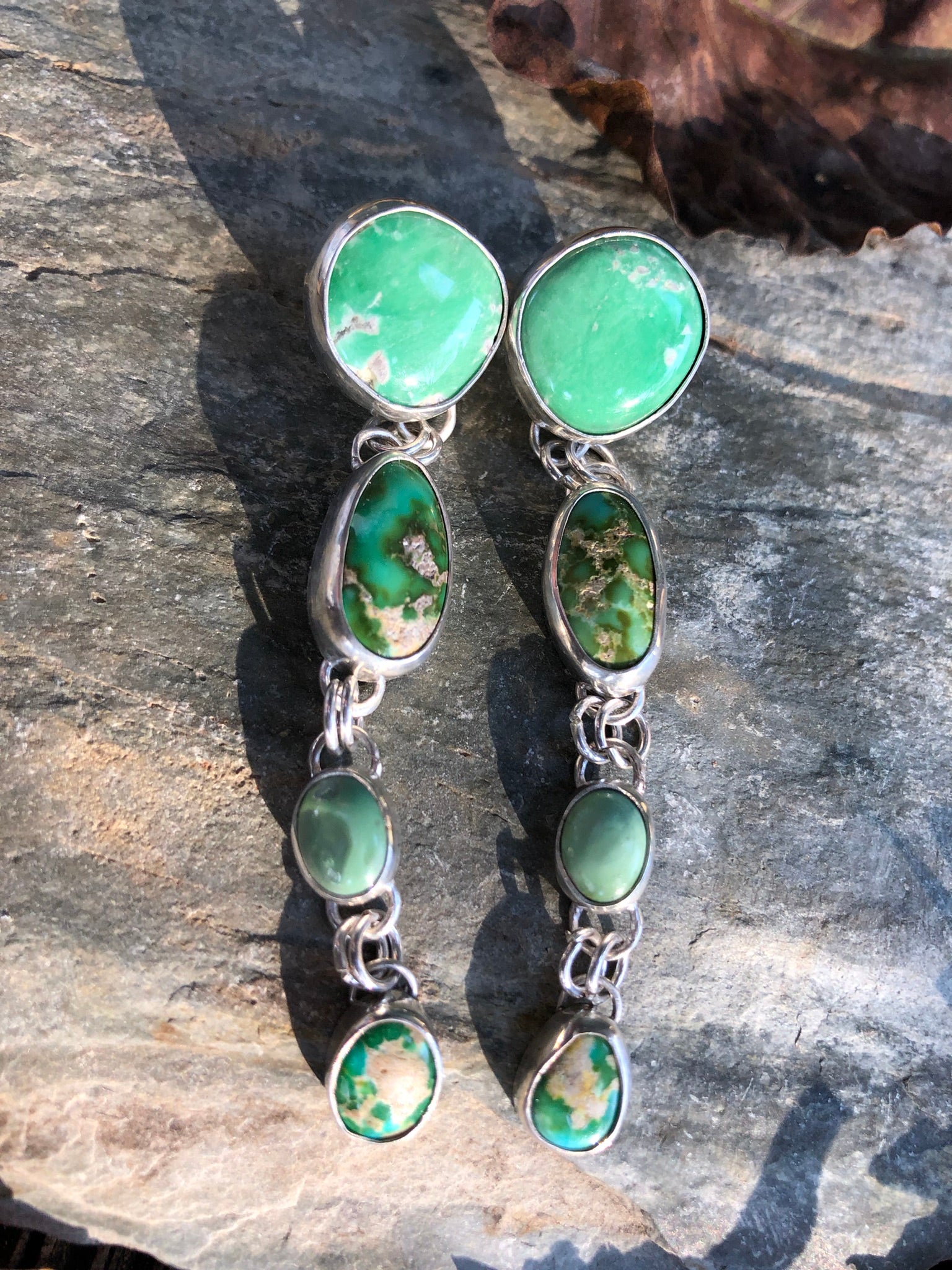 Cascading Earrings (Variscite and Sonoran Gold Turquoise)