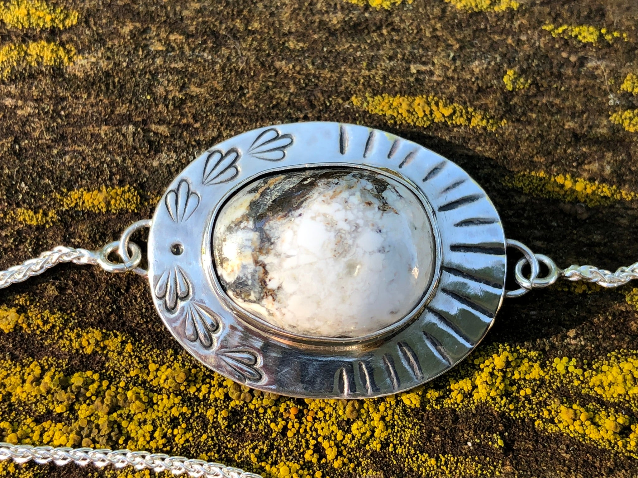 Stone Adjustable Bracelet (White Buffalo)