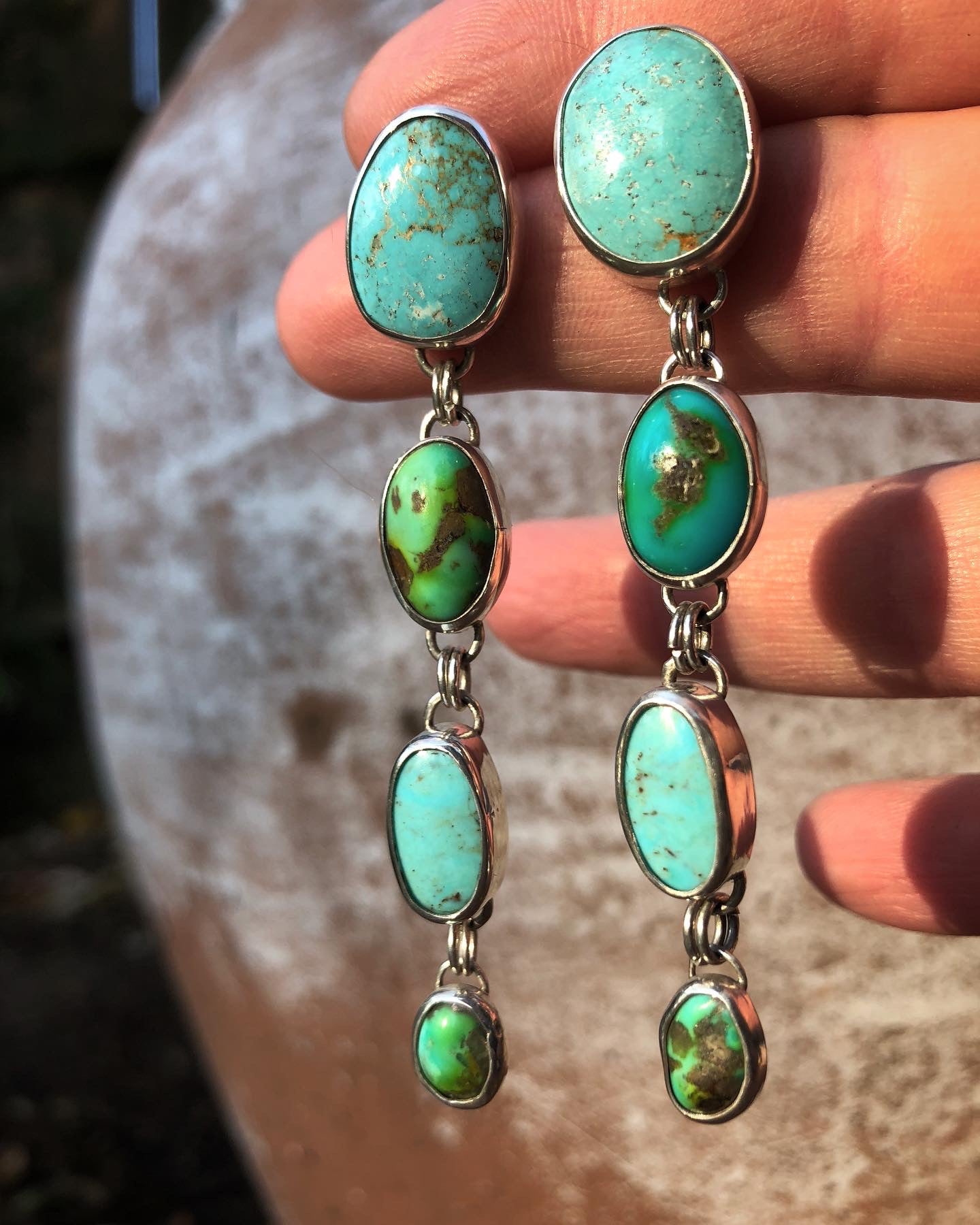 Land of Lakes Earrings (Mexican, Kingman, and Sonoran Gold Turquoise)