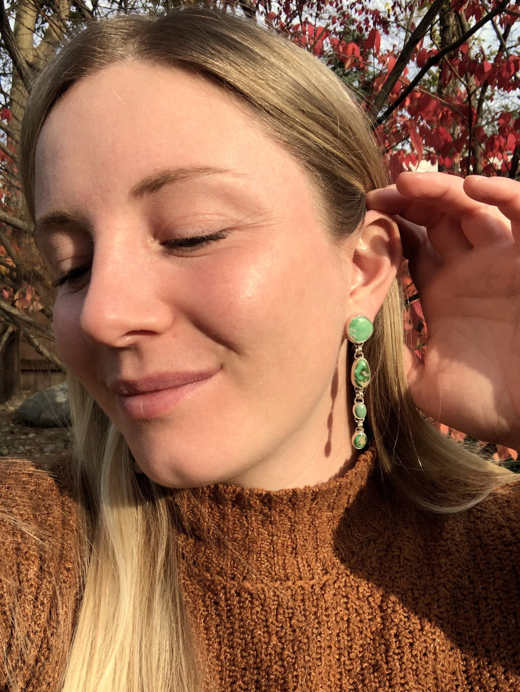 Cascading Earrings (Variscite and Sonoran Gold Turquoise)