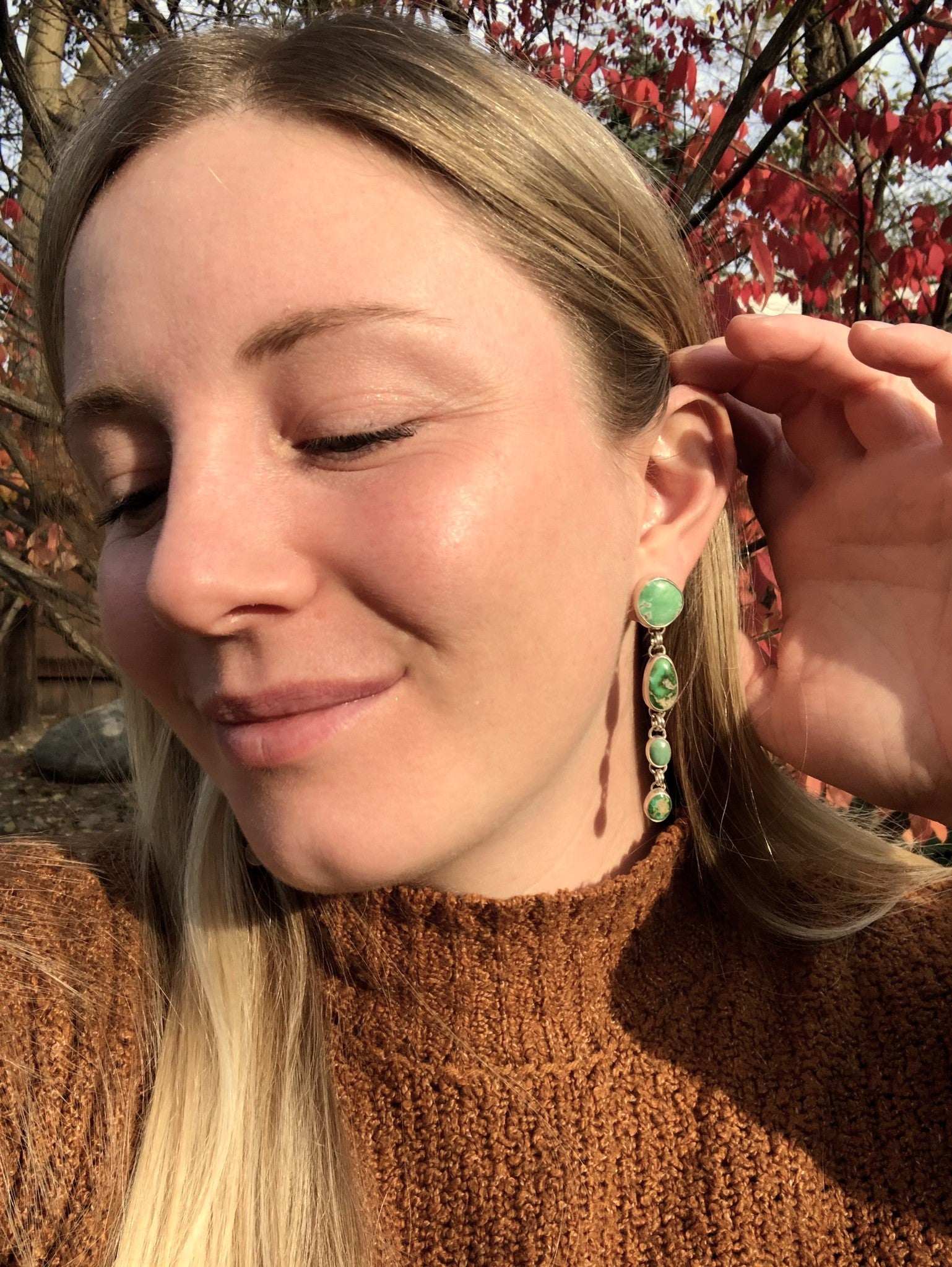Cascading Earrings (Variscite and Sonoran Gold Turquoise)