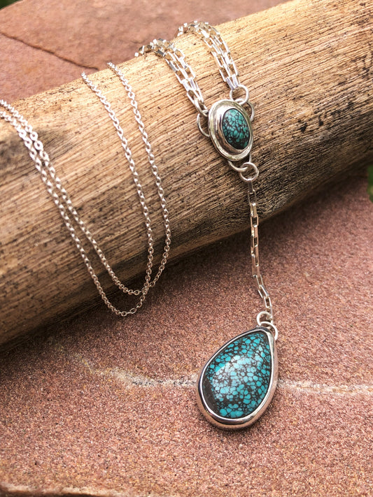 Jumping Rock Lariat Necklace (Turquoise)